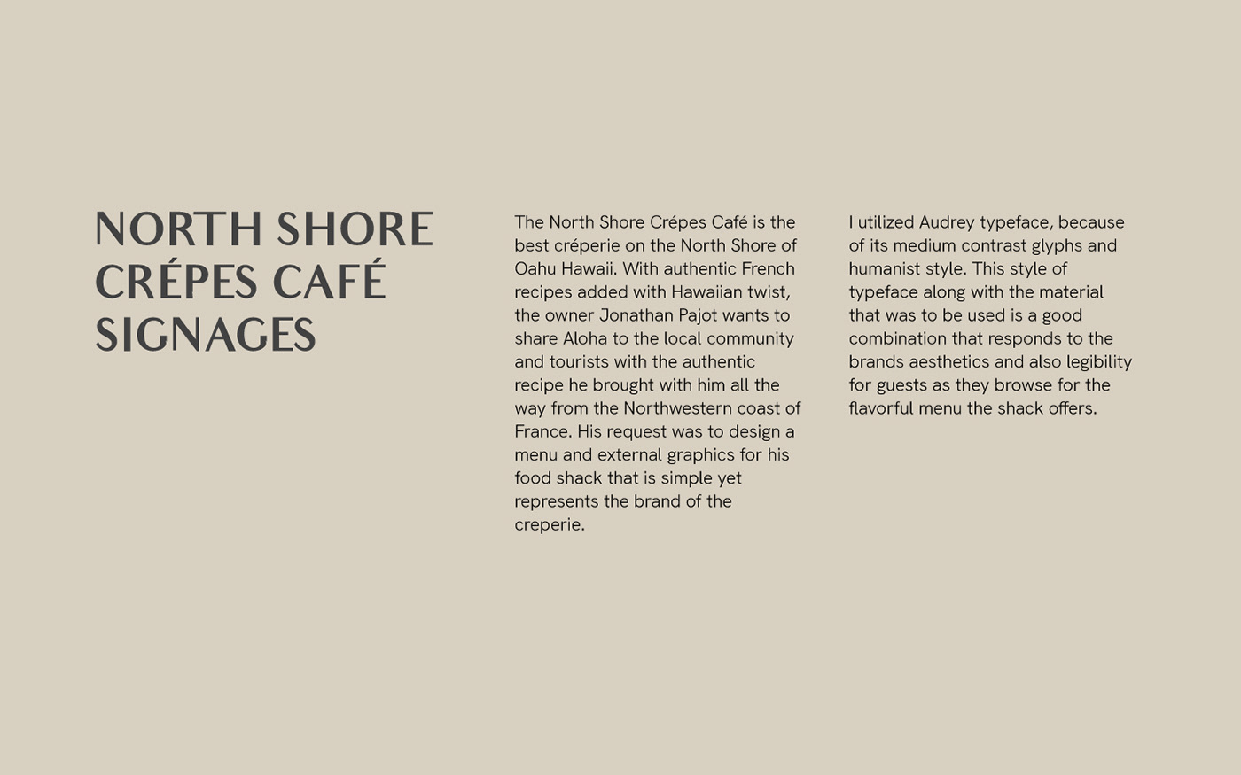 aloha Coffee CREPES design environmental graphics graphic design  HAWAII menu typography   wood