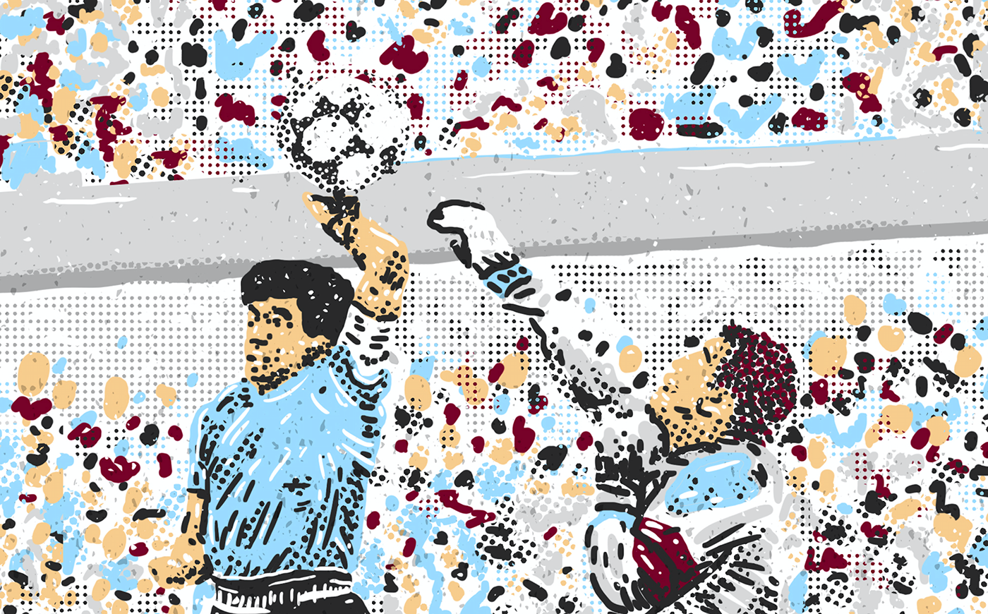 #Futbol #Football #soccer #Design #illustration #halftone #maradona #sports #deporte