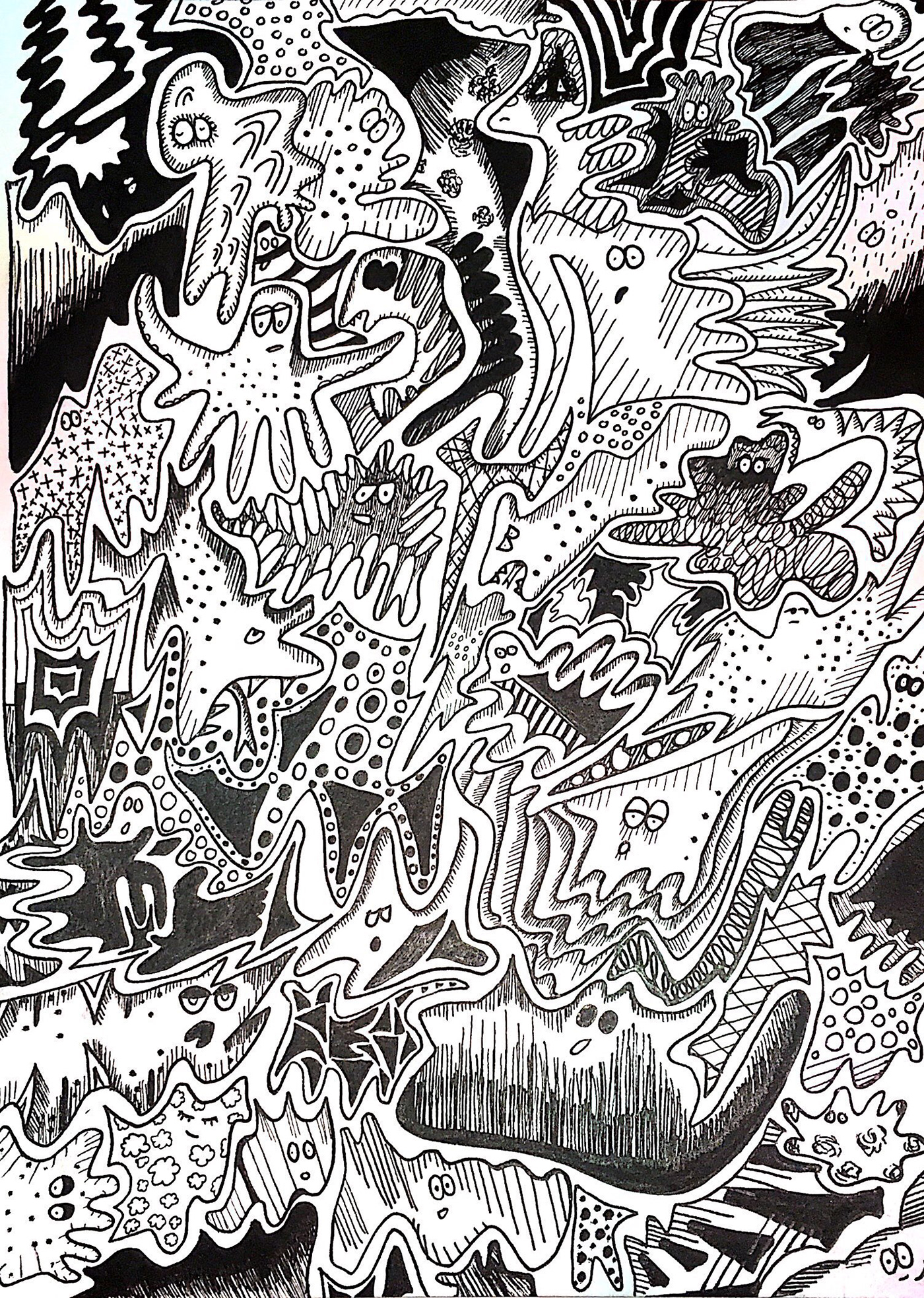 doodle Drawing  India ink monsters