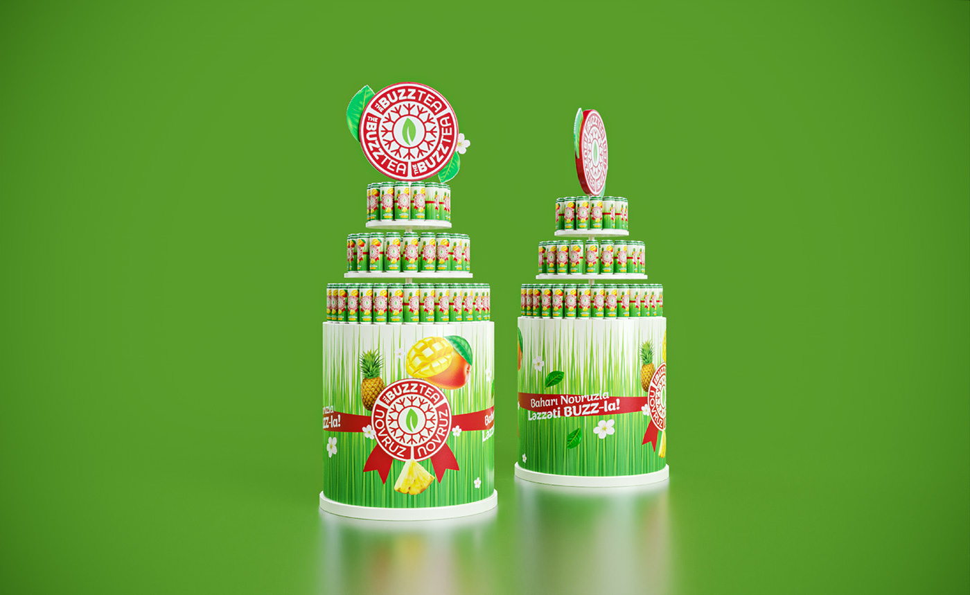 icetea Packaging packaging design graphic design  marketing   Novruz spring poster design buzz tea