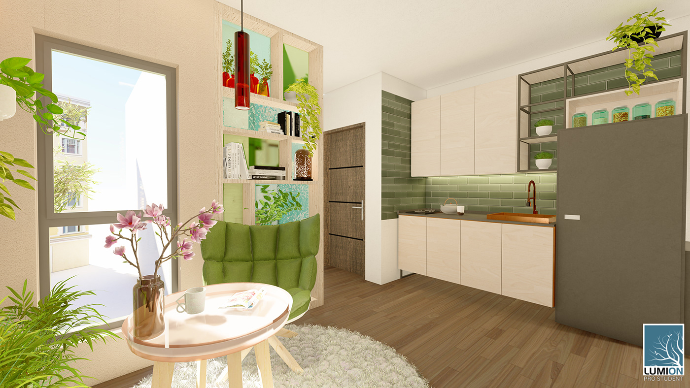apartment design green interiordesign multifunctional plants studio zen