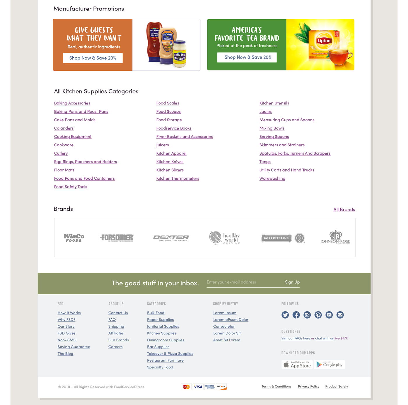 Webdesign e-commerce shop Food  Unilever