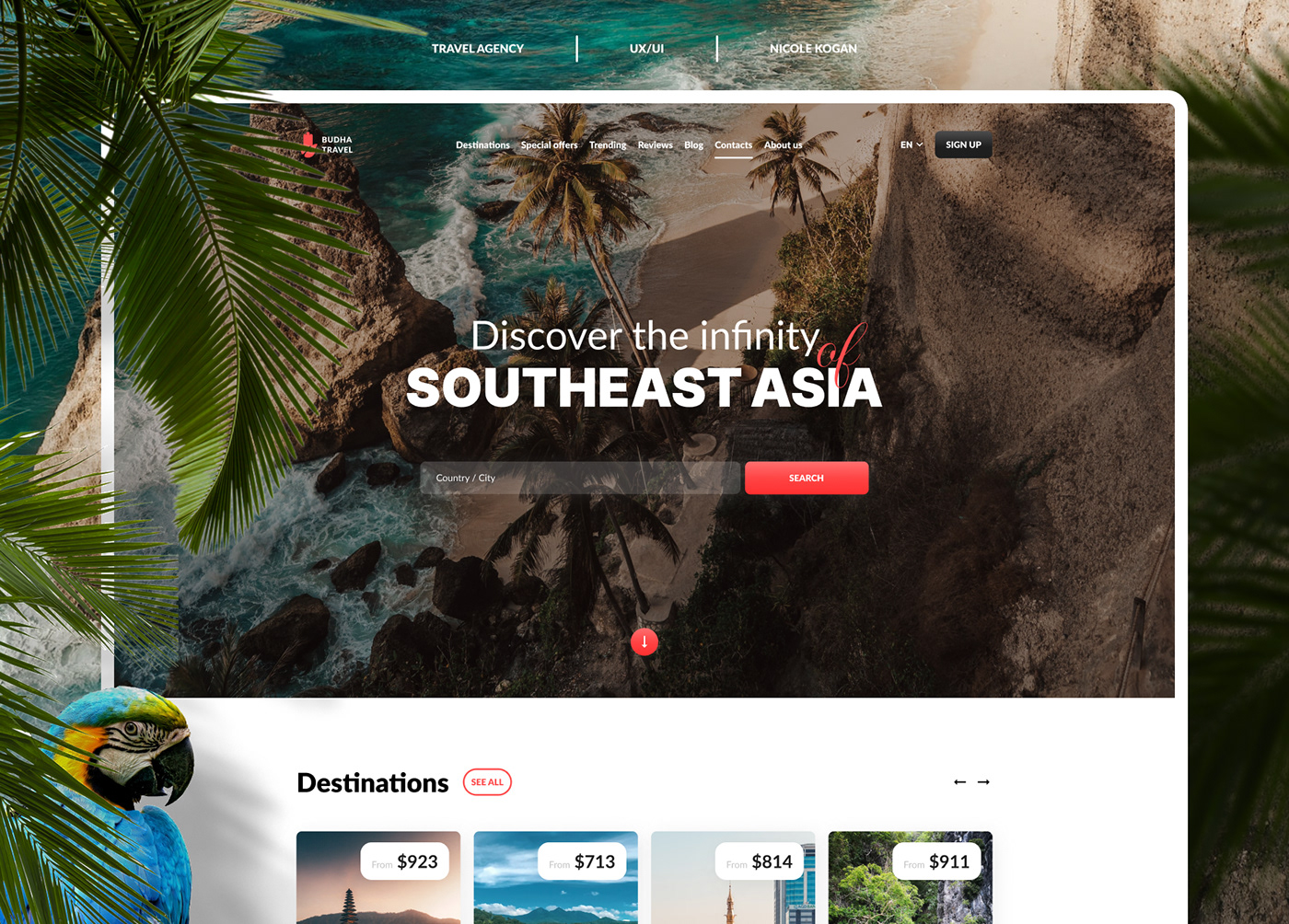 bali journey landing page Travel trip Tropical ux/ui Web Design  webdesigner Website Design