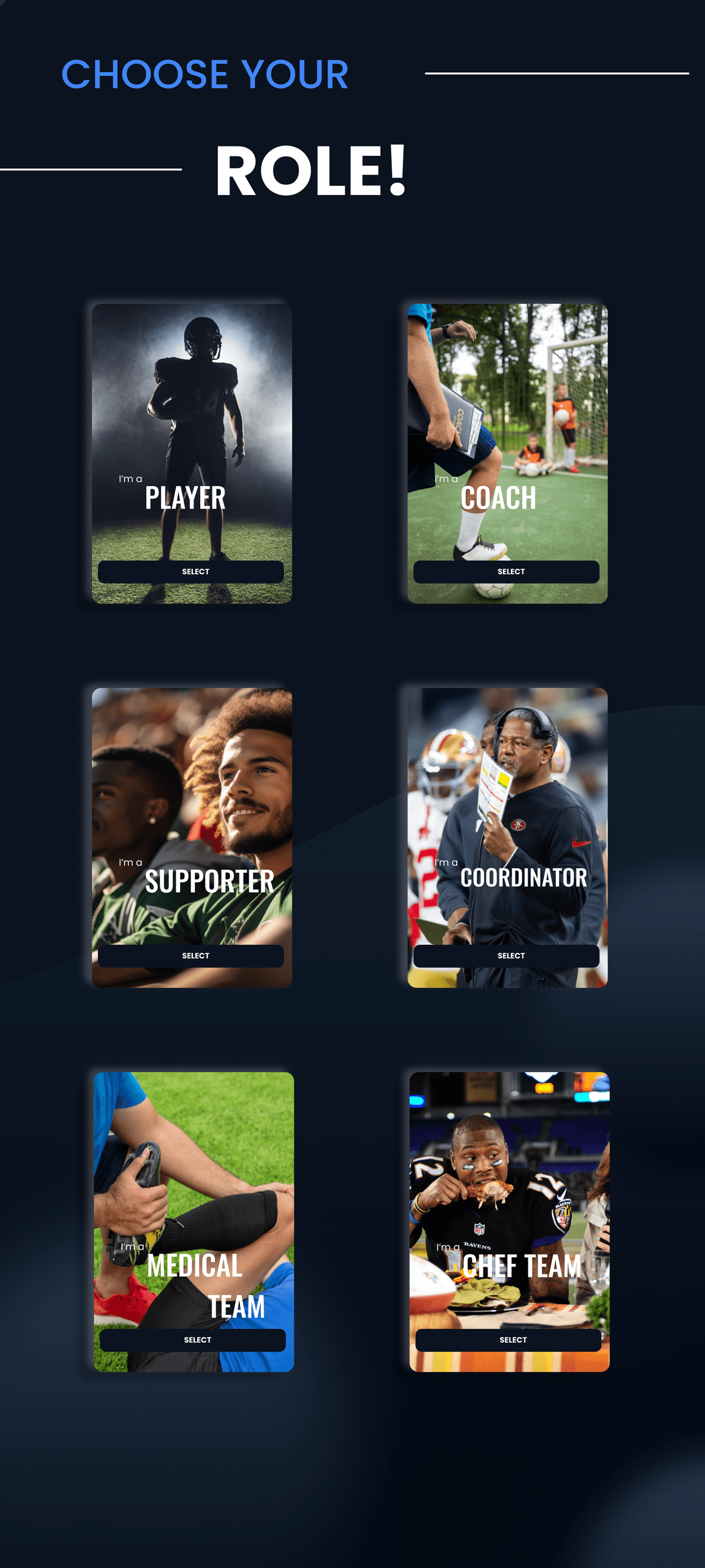 Sports Design Games Design Football poster app design NFT App soccer football sports players design SportsApp  