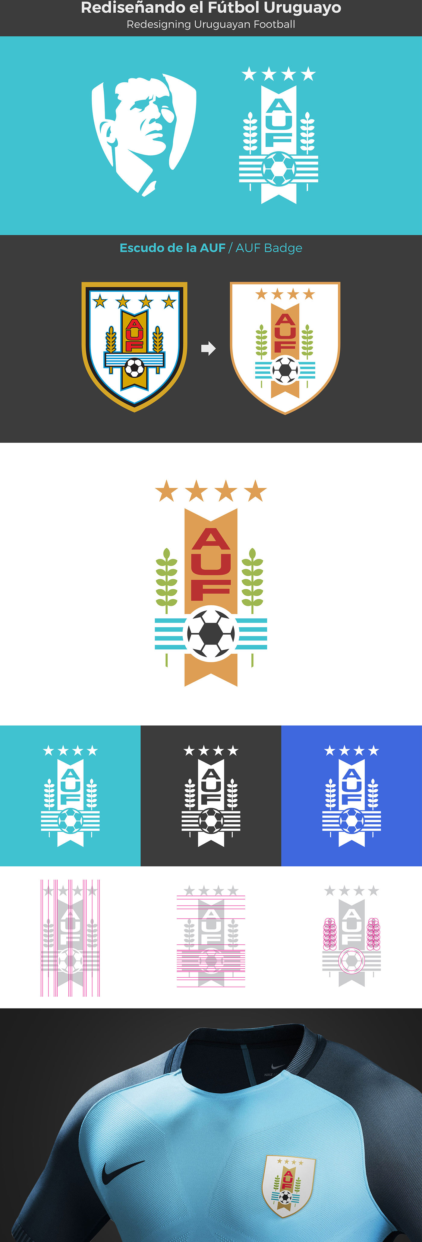 identity logo football uruguay badge branding  auf palette soccer Futbol