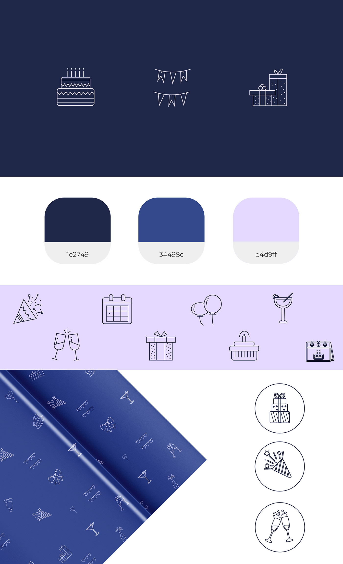 design Icon color Birthday iconset pattern