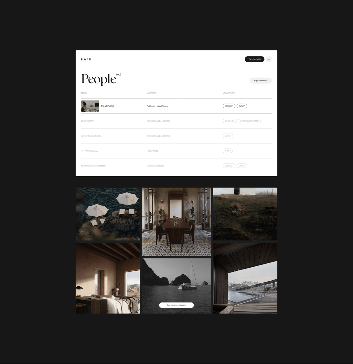 designer minimal portfolio Travel UI UI/UX ux Webdesign Webflow Website