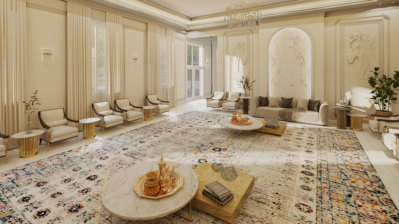 interior design  MAJLIS new classic design doha Qatar architecture visualization Render