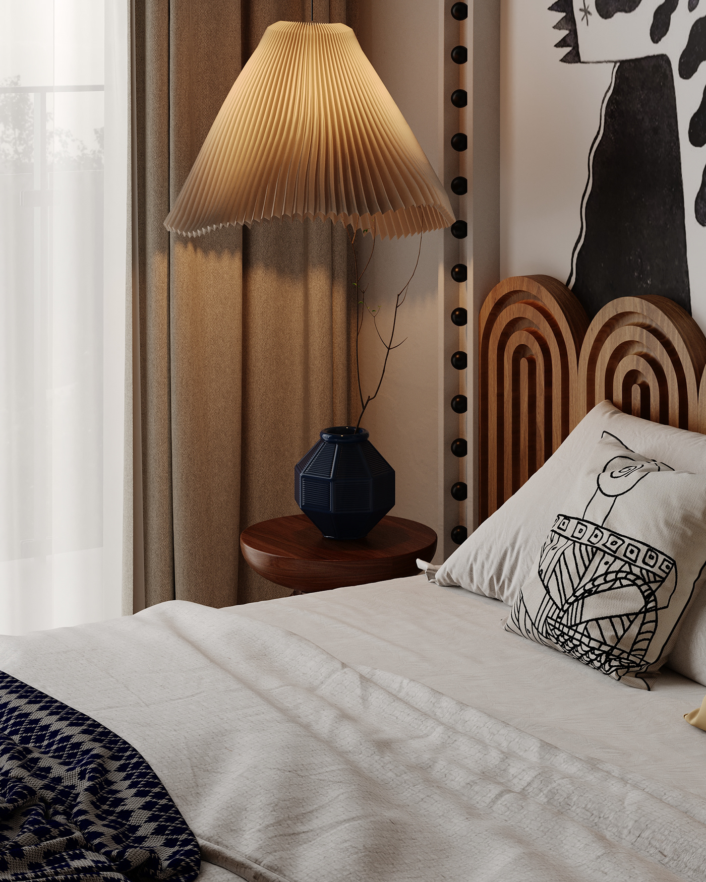 interior design  architecture Render visualization 3D modern 3ds max bedroom bedroom design boho style