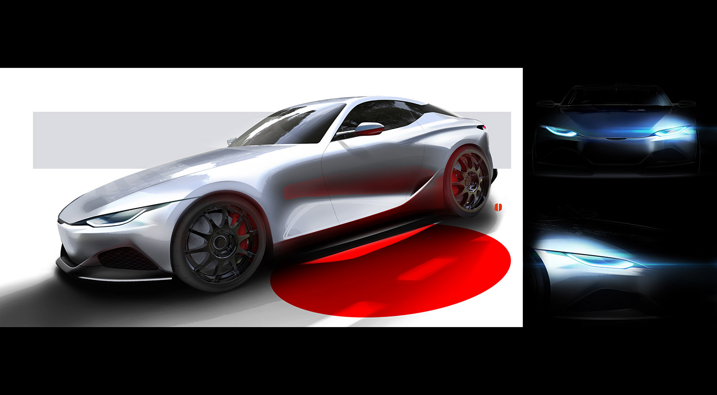 Automotive design car car design concept car exterior design industrial design  japanese car photoshop render project car Render