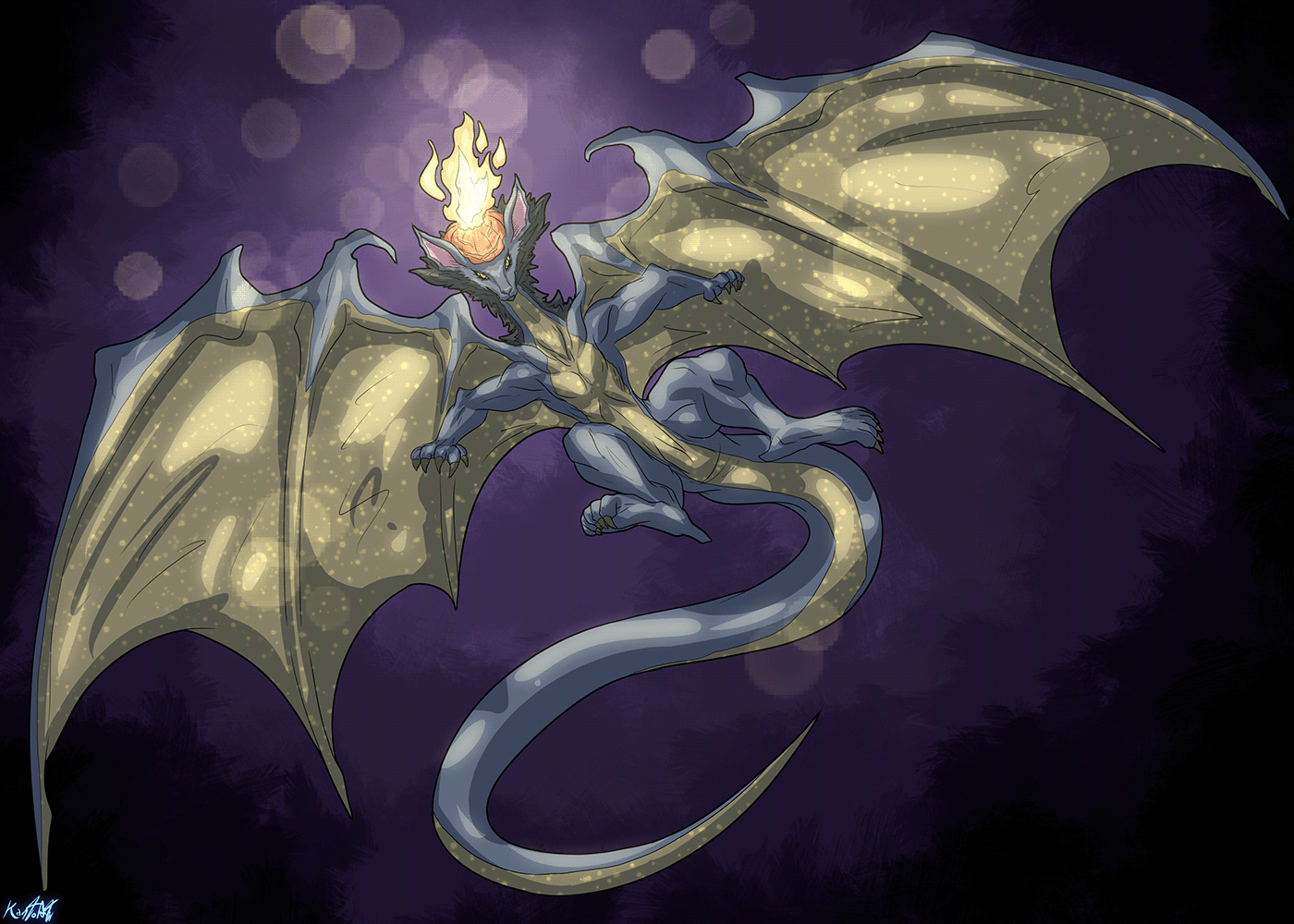 dragon dragoness draconian wing winged pumpkin monster demon devil commission