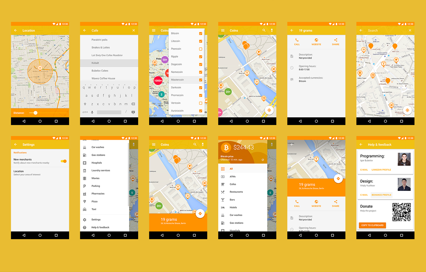mobile design UI ux motion android material design maps crypto CURRENCIES drawer material