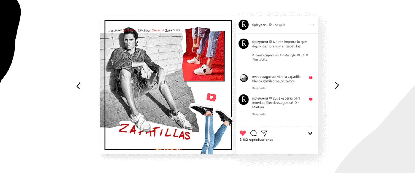 social media redes sociales animacion Retail moda Urban trendy jeans peru ripley