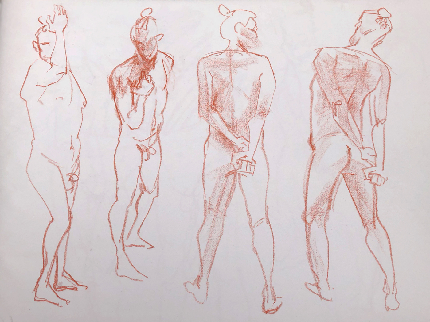 Figure Drawing observational charcoal gestural drawing