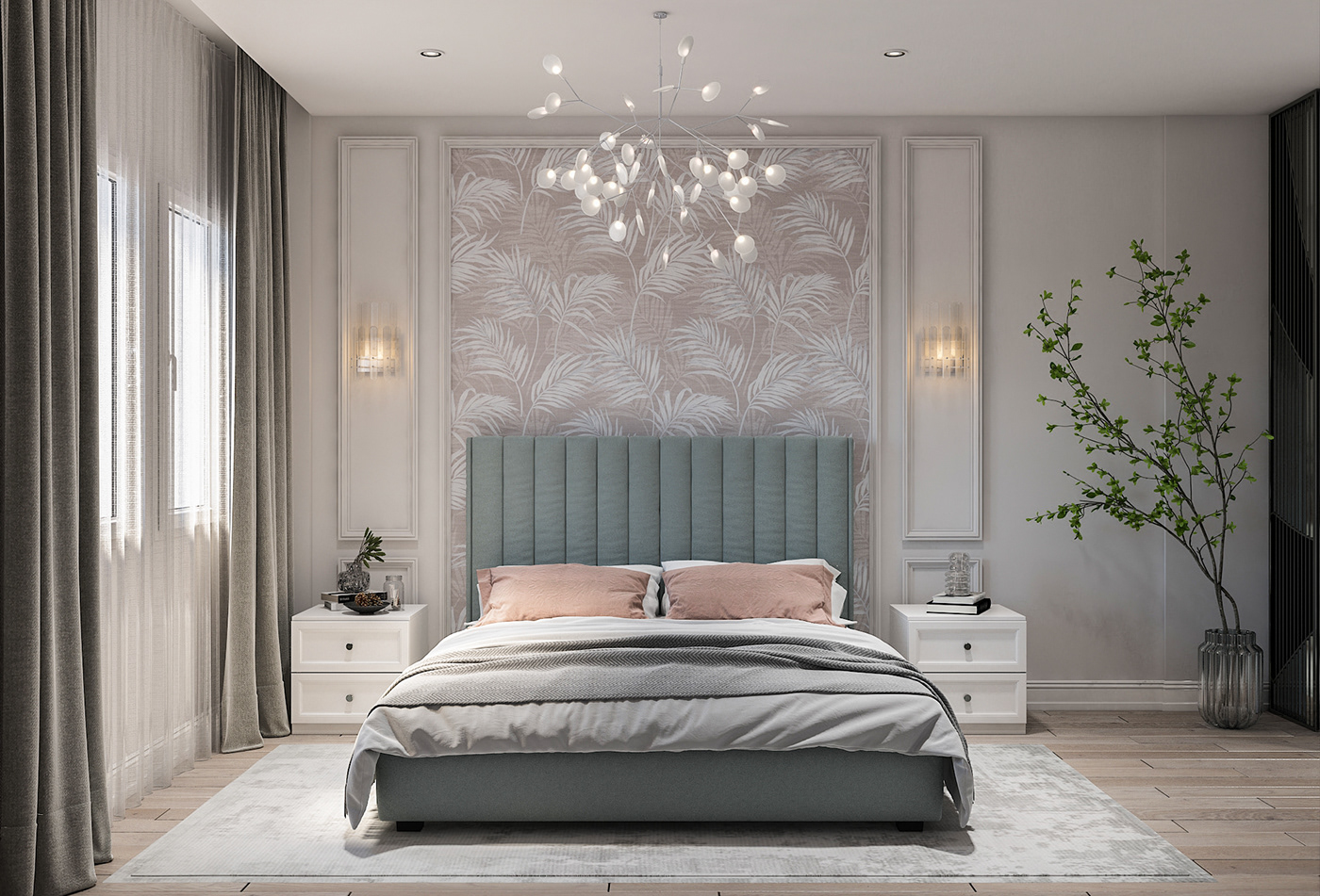 3D architecture archviz bedroom dressing Interior modern residential simple visualization
