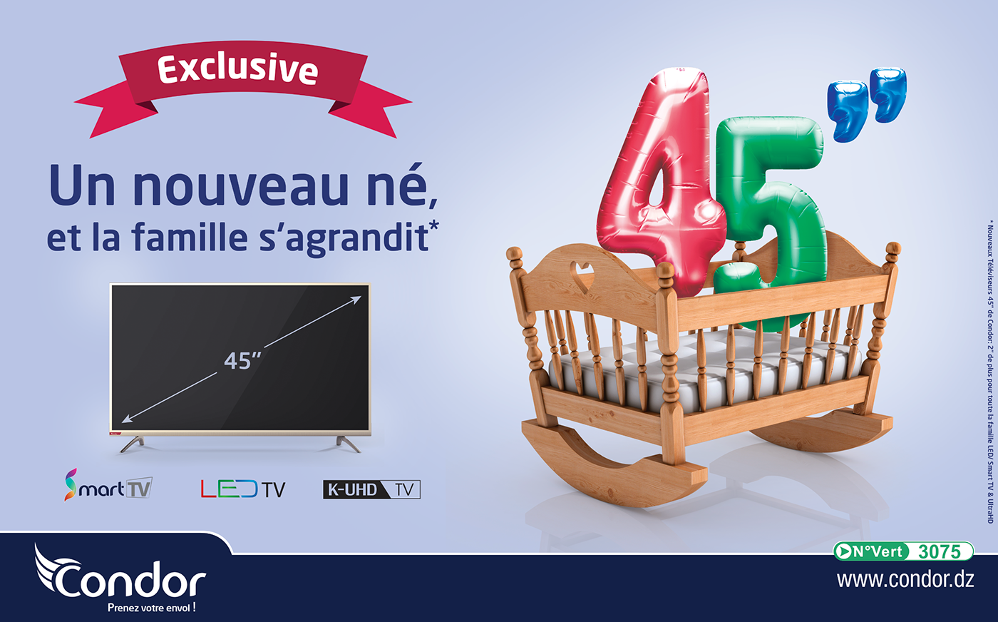 45 Pouce condor tv television 45 inch Algeria