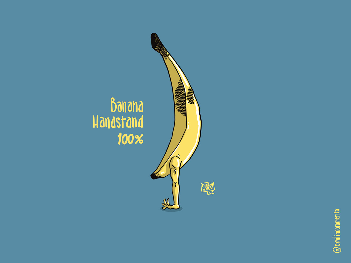 cartoon digital illustration Drawing  artwork handstand Banane Circus acrobat ILLUSTRATION  concept art