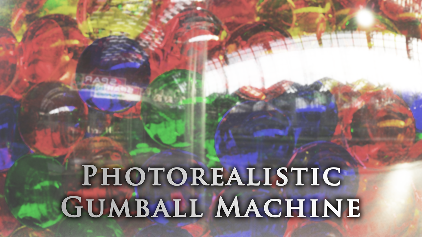 photorealism Gumball snowglobe materials rendering lighting realistic transmission specularity substance