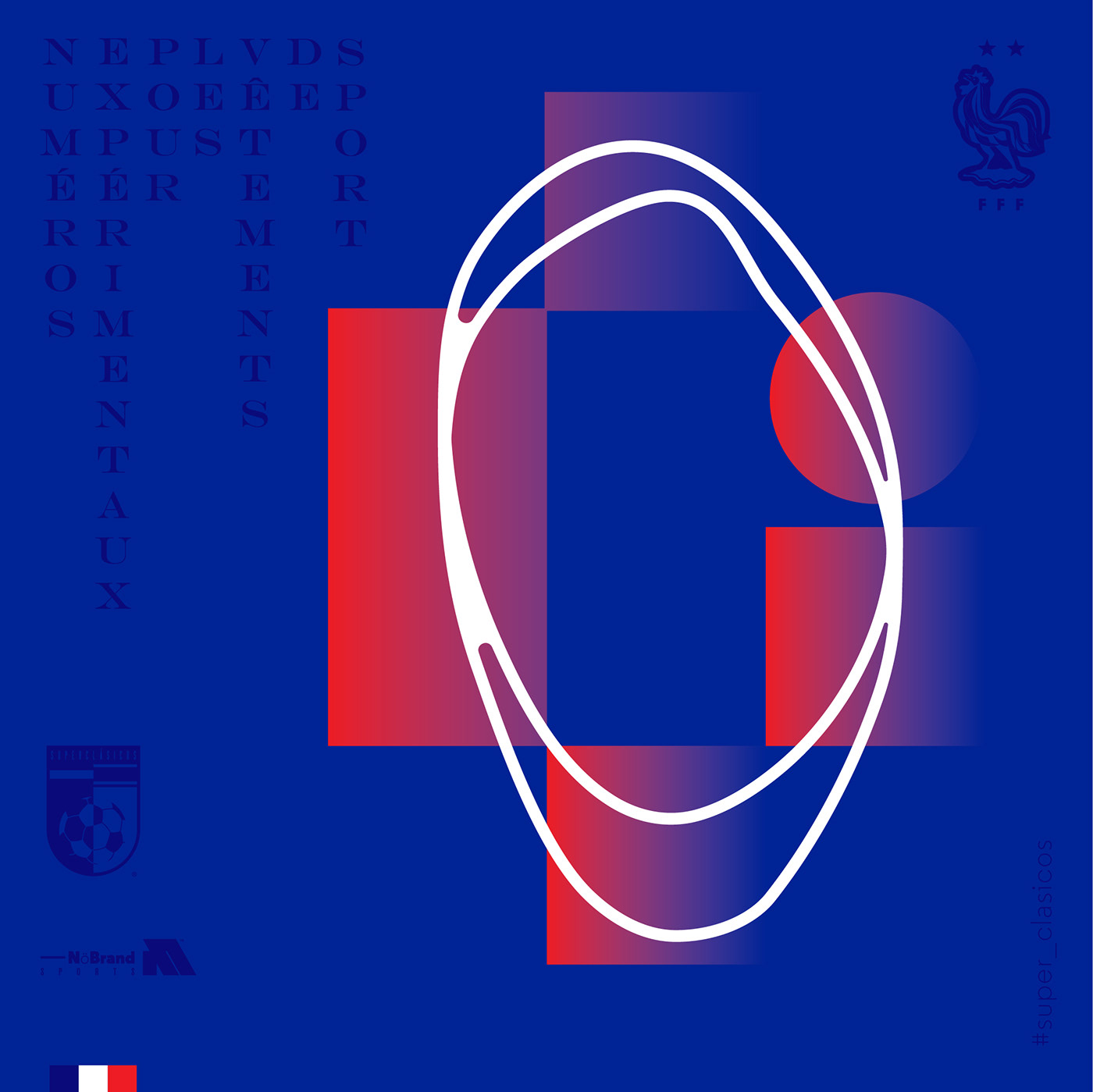 blue experimental football france red soccer tipografia type