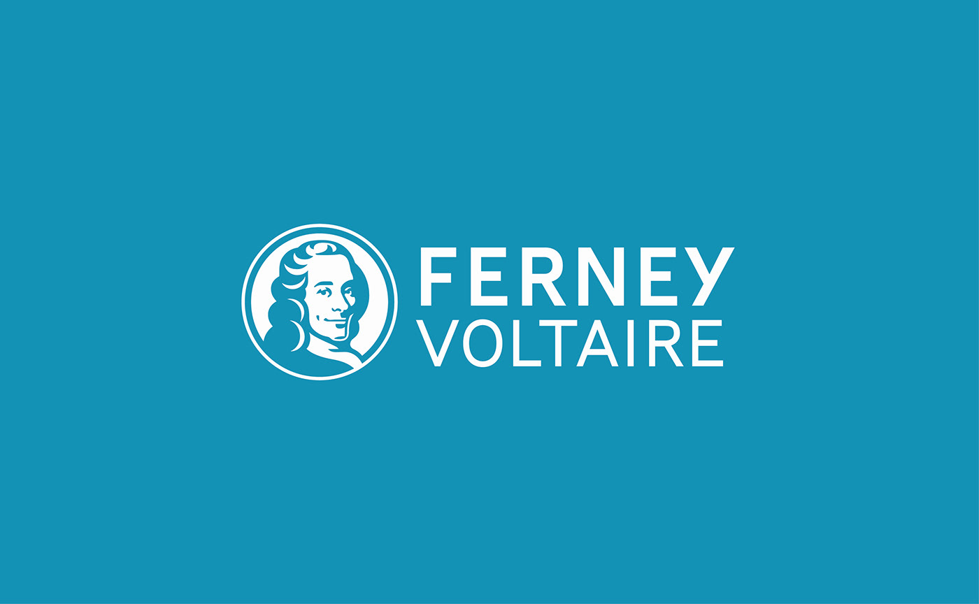 branding  circle city france Icon logo territory Voltaire portrait swiss
