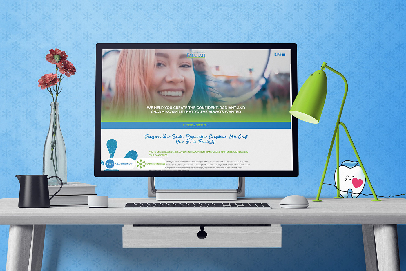 dental dentist digital klinik pergigian fauziah online revamped UI ux Web Design  Website