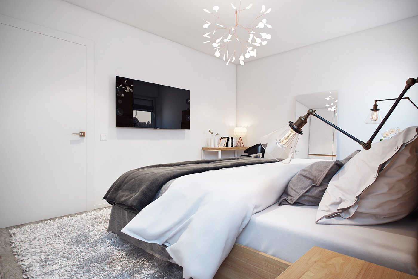 bedroom wood White scandi Scandinavian light ligay ligay olesya modern