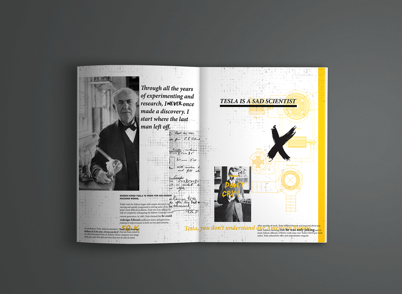 book Booklet magazine edison Layout contemporary experimental grunge brush print publication design texture science modern