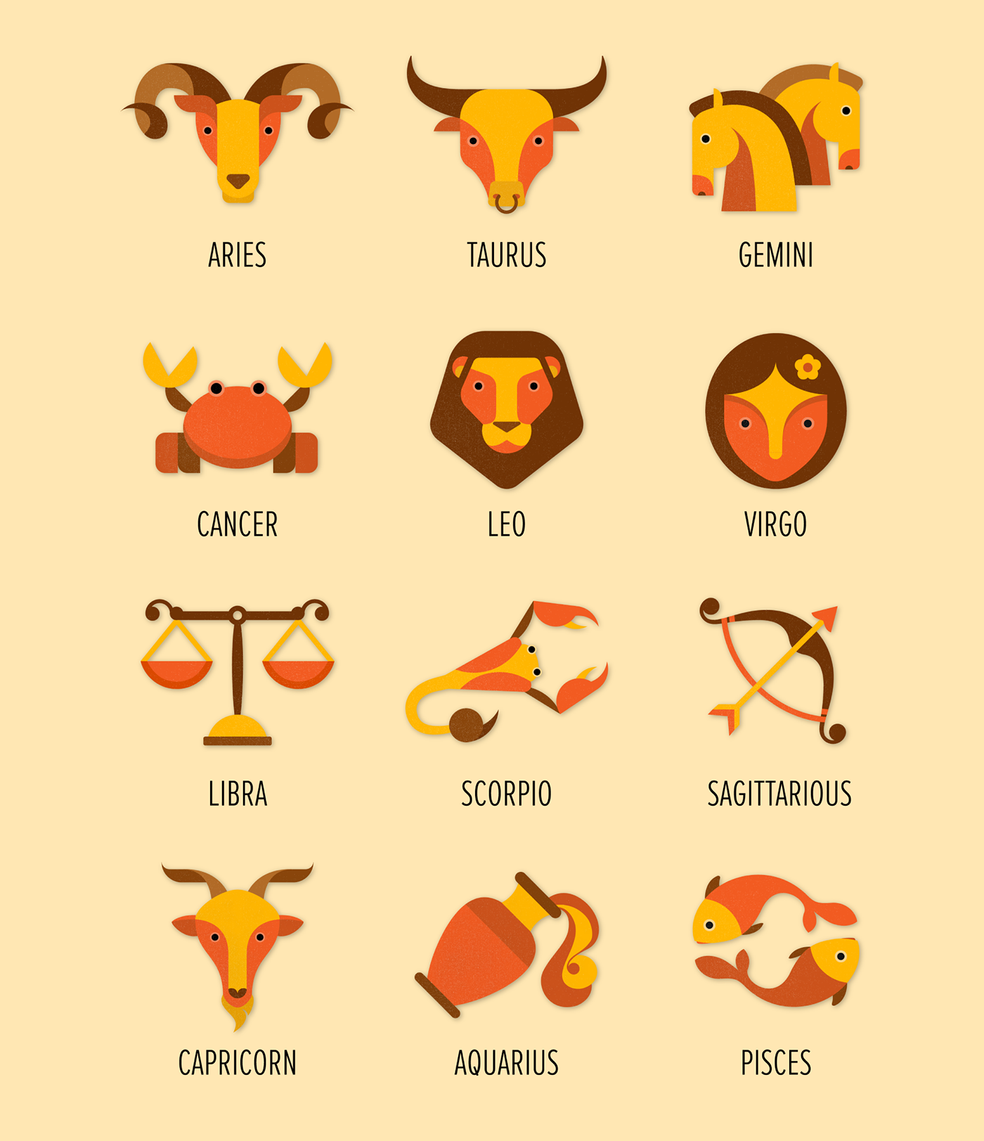 Horoscope zodiac signs icon design  ILLUSTRATION  Astrology stars UI/UX icons daily illustrations
