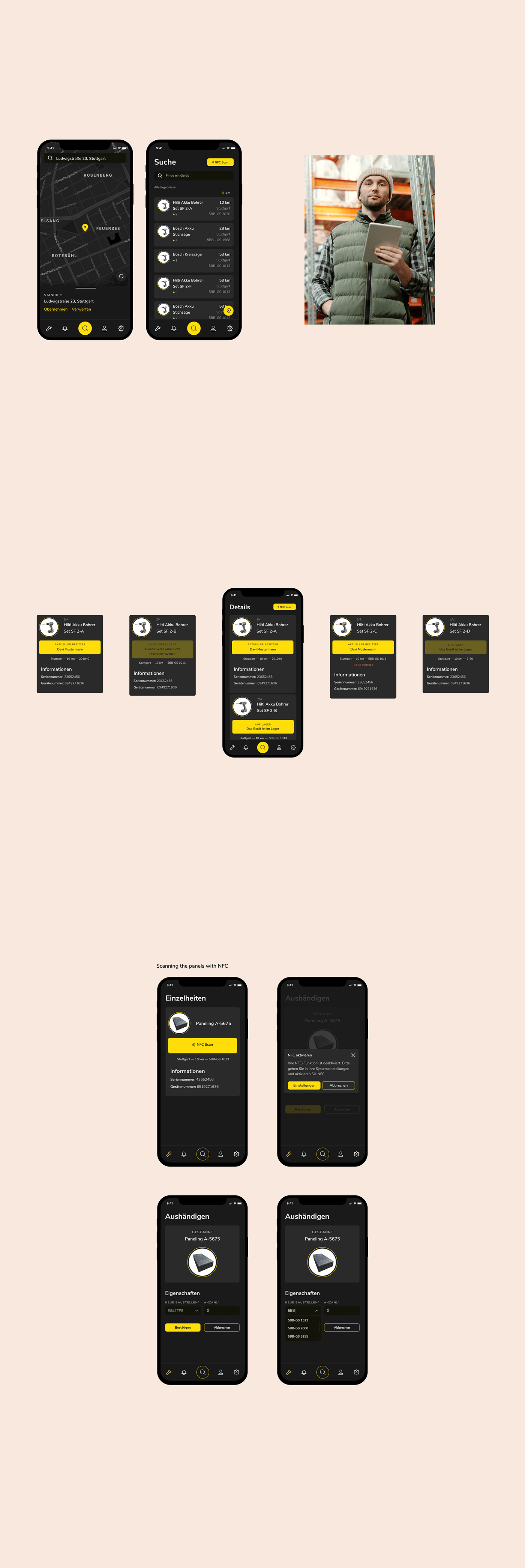 clean grid Layout mobile tools UI ux handover design Digital product design