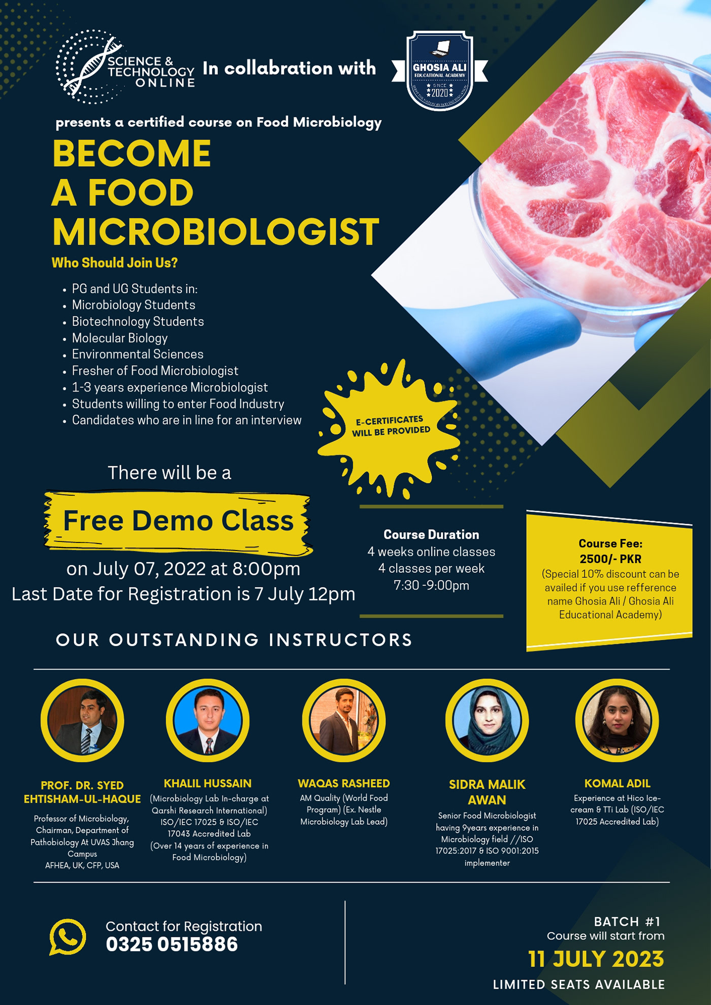 eCourse onlinecourse tesing biology FOOD INDUSTRY Bio-technology scientists microbiologist microbiology free