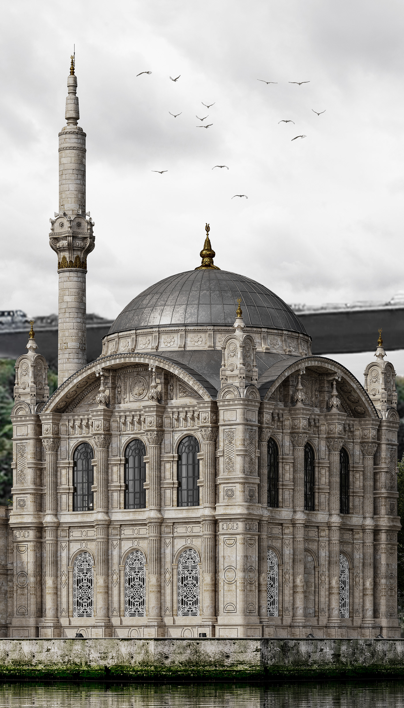 3dmax architechture CGI corona exterior free istanbul mosque visualization