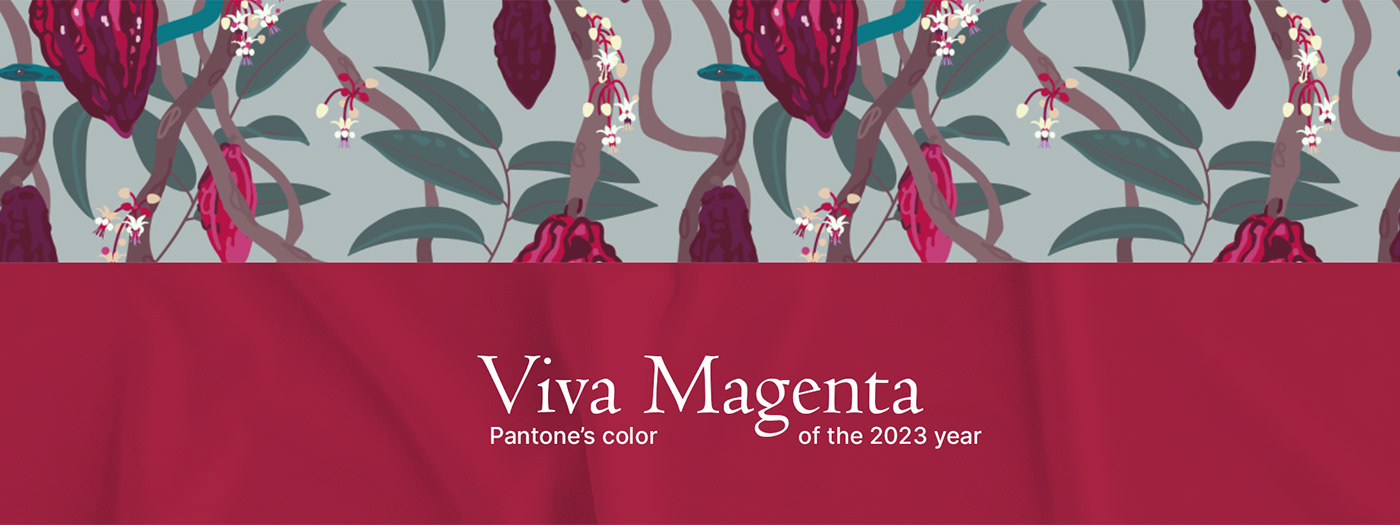 cacao Cocoa pattern pattern design  print print design  surface design textile textile design  viva magenta