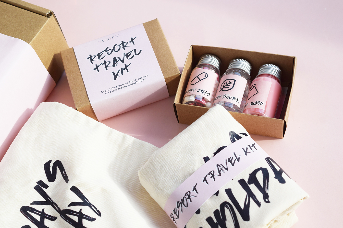 media kit Packaging pink Tote bag Travel