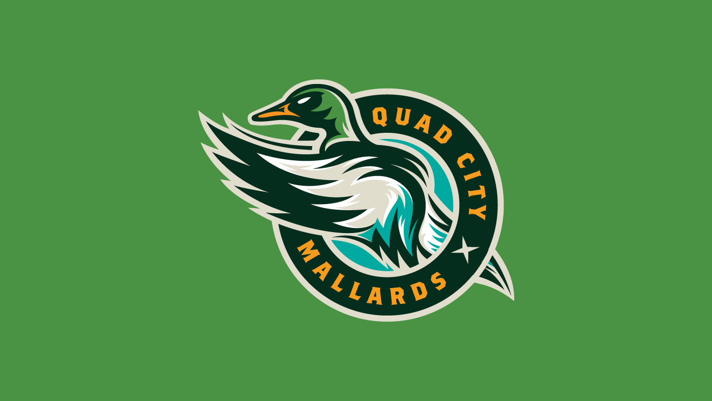 quad city Mallards hockey club sports team identity NHL uniform jersey ducks logos