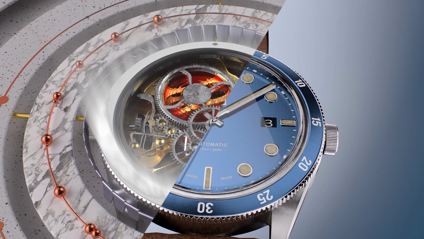 Advertising  animation  CGI motion graphics  product Render vfx watch wristwatch