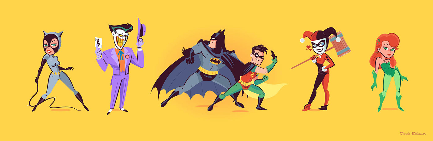 batman Batman the animated dccomics joker harley quinn two-face geek art direction  catwoman cartoon