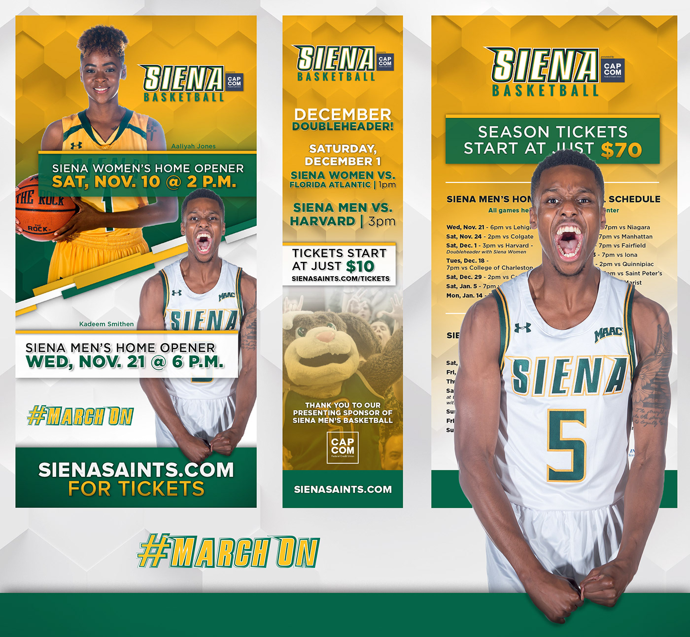 siena basketball saints sports newspaper advertisement athletics Albany mens womens