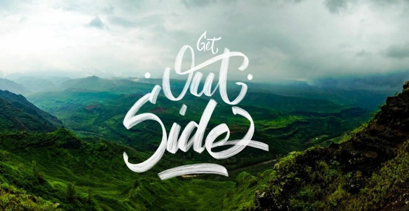 lettering brush lettering Get out side wild Photography  live the adventure design graphic design 