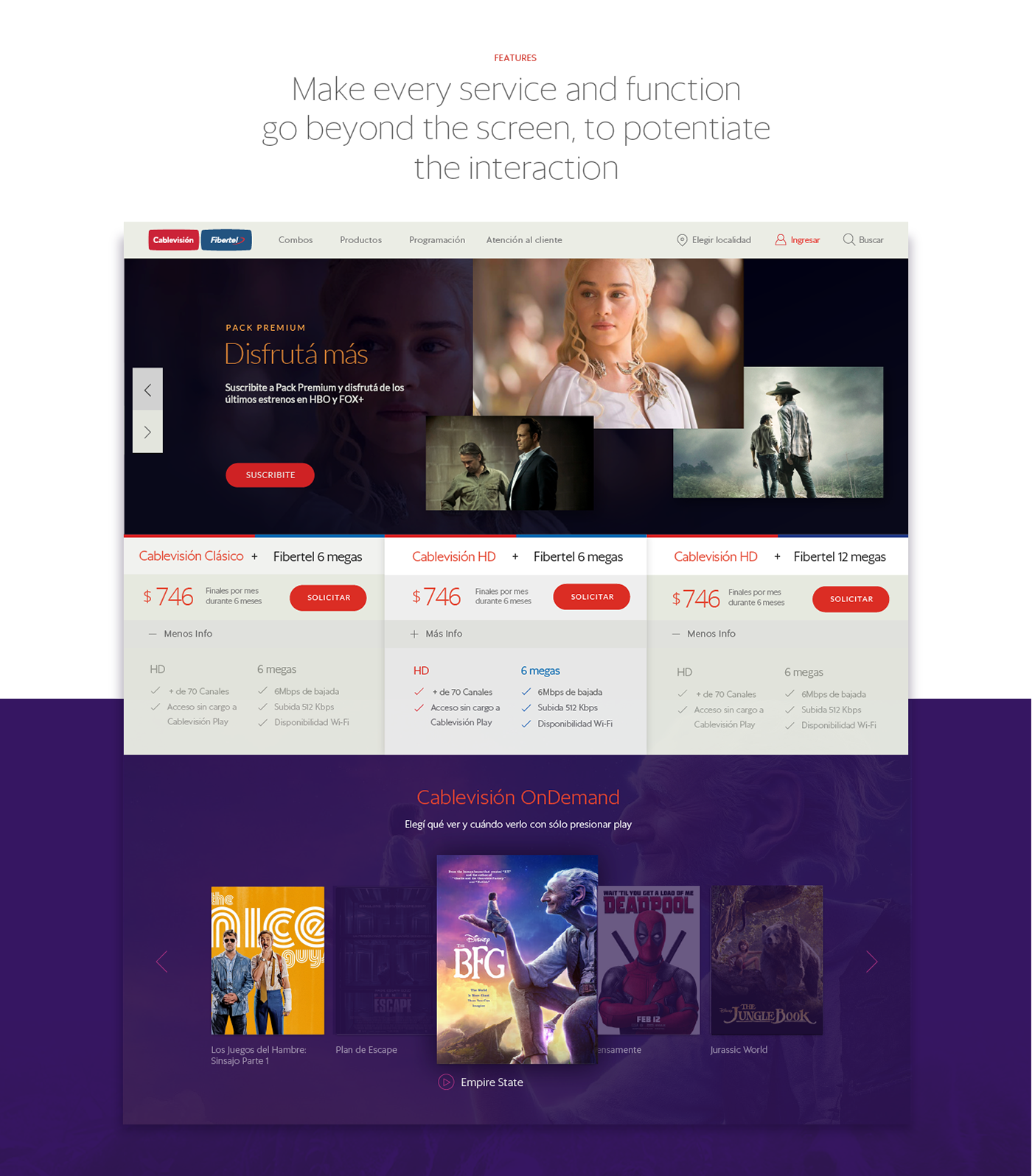 ux UI animation  interfase mobile Website tv Movies