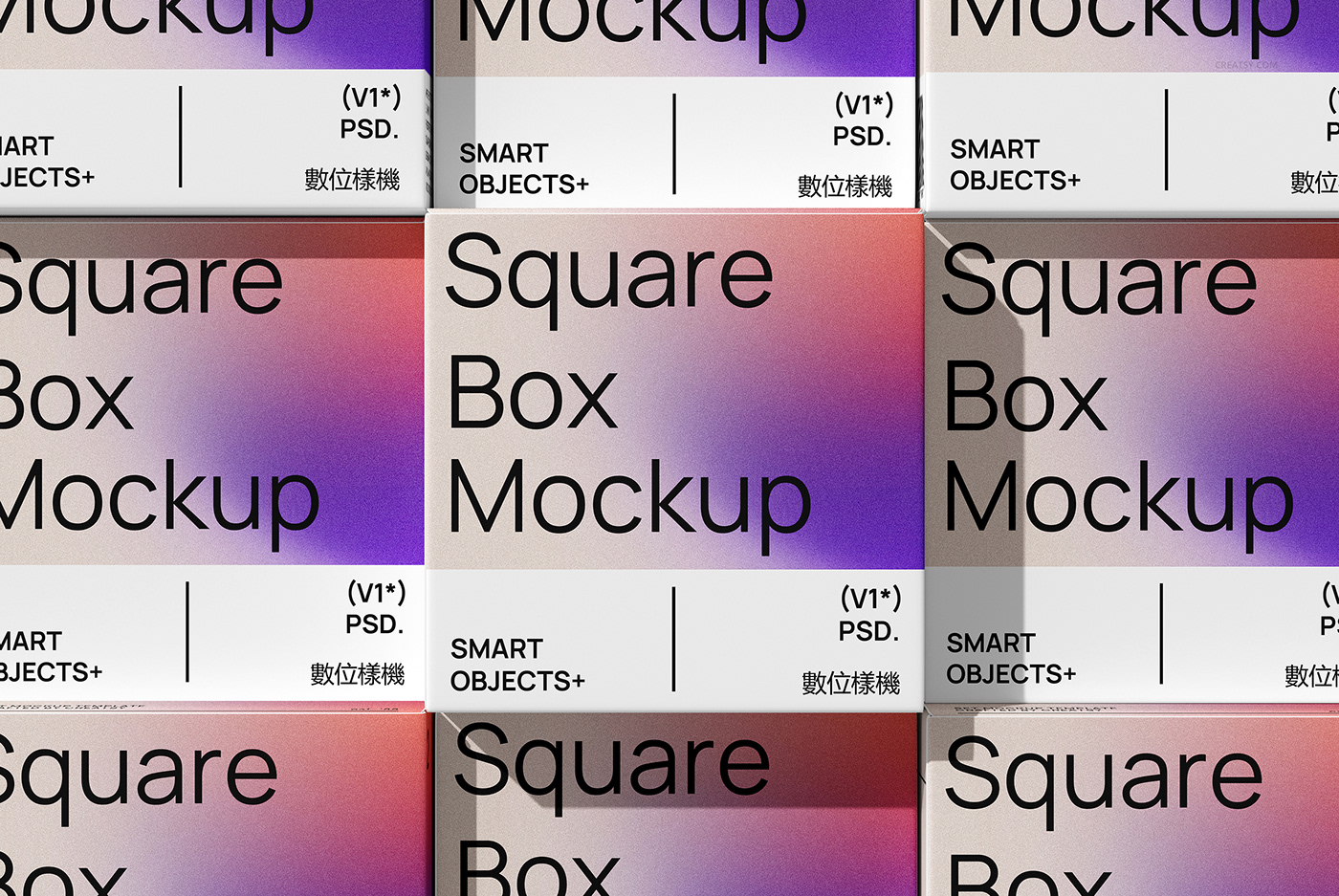 Packaging branding  boxes cube cardboard paper brand identity creatsy Mockup