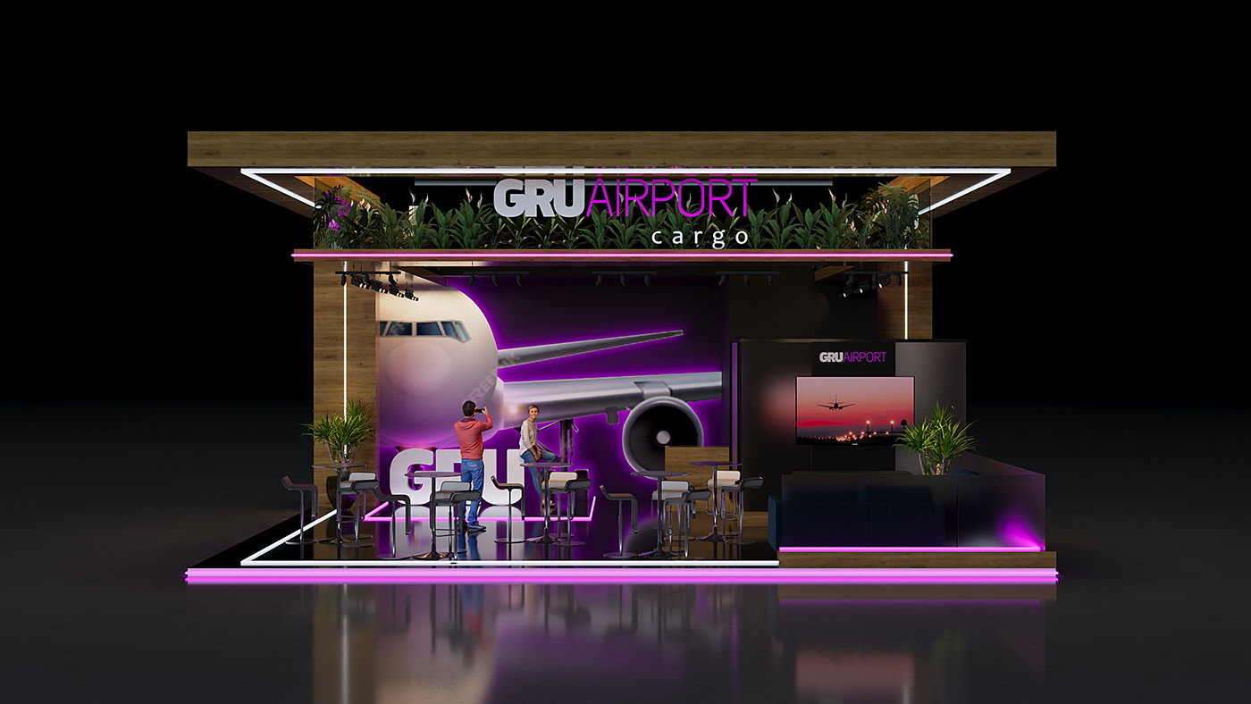 Aviação design Architecture portfolio 3D Render 3ds max corona interior design  modern GRU Airport
