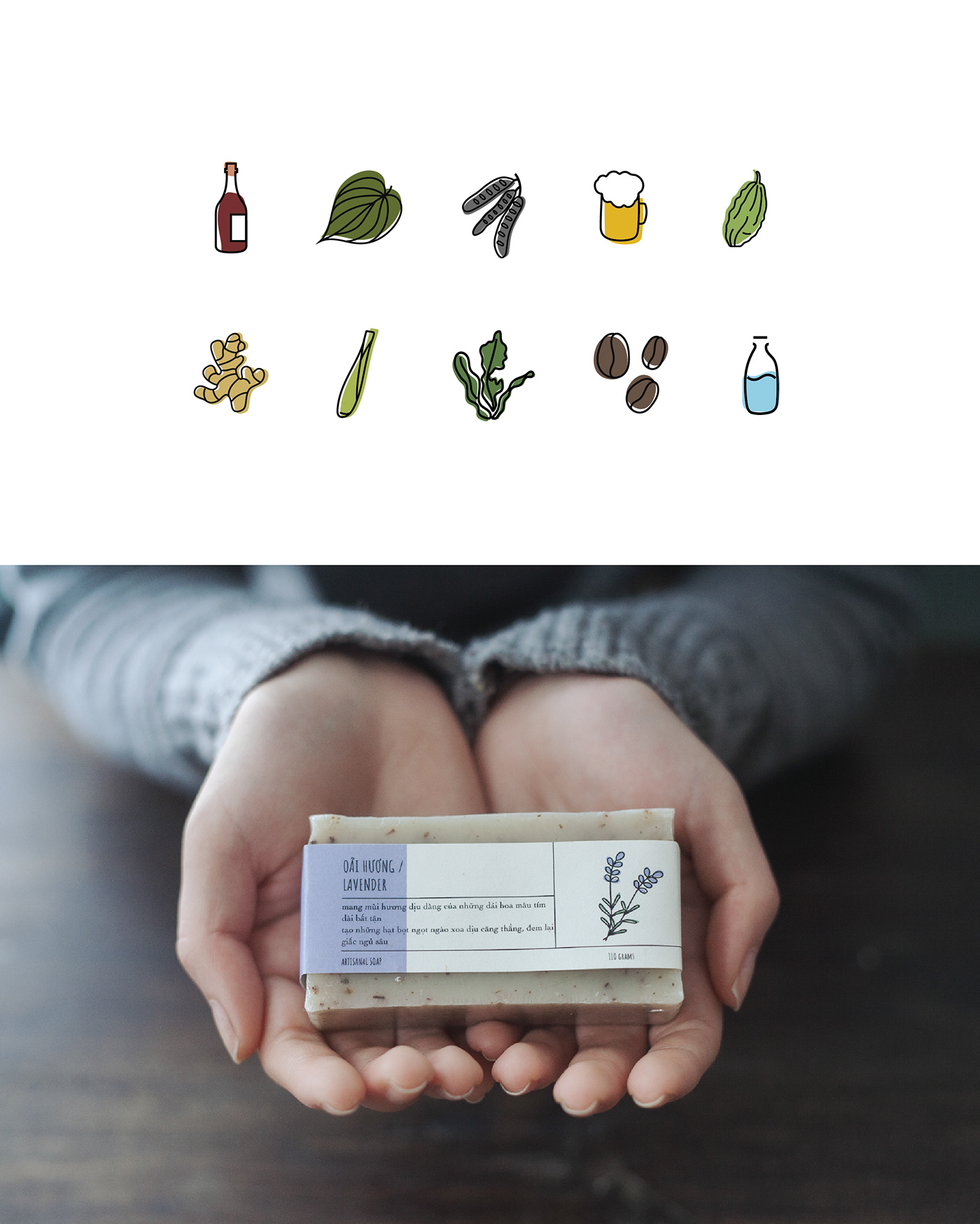 herbal herbs organic ILLUSTRATION  doodle rosemary logo Packaging soap branding 