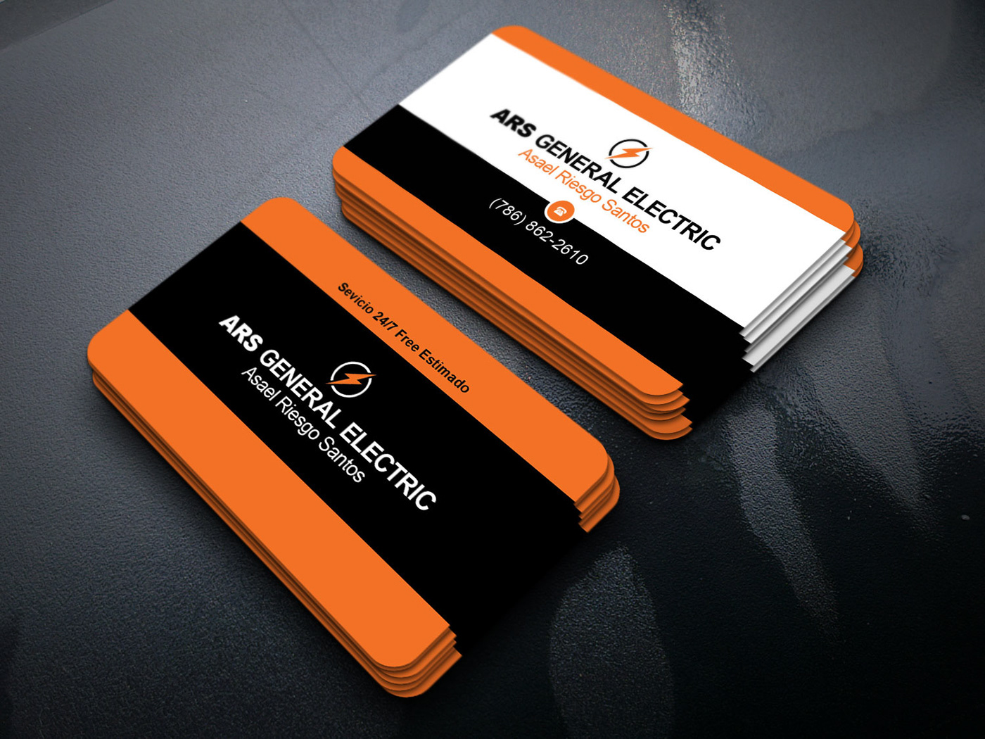 ars ars general electric black business card business card Business card design corprorate business card electic business card simple business card Stationery unique business card