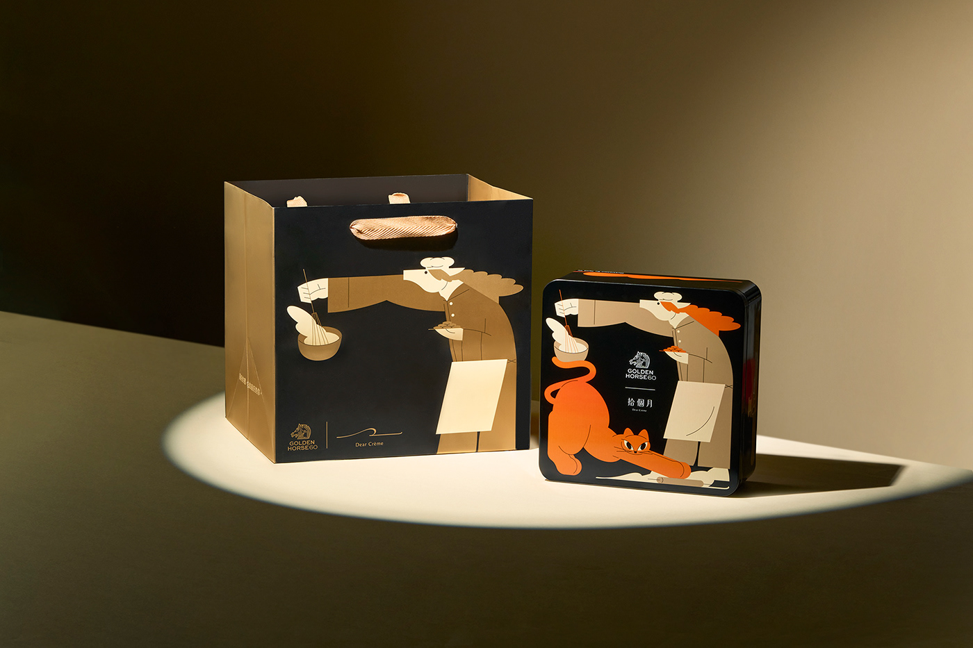 giftbox Packaging brand identity visual design DearCreme goldenhorse GoldenHorse60