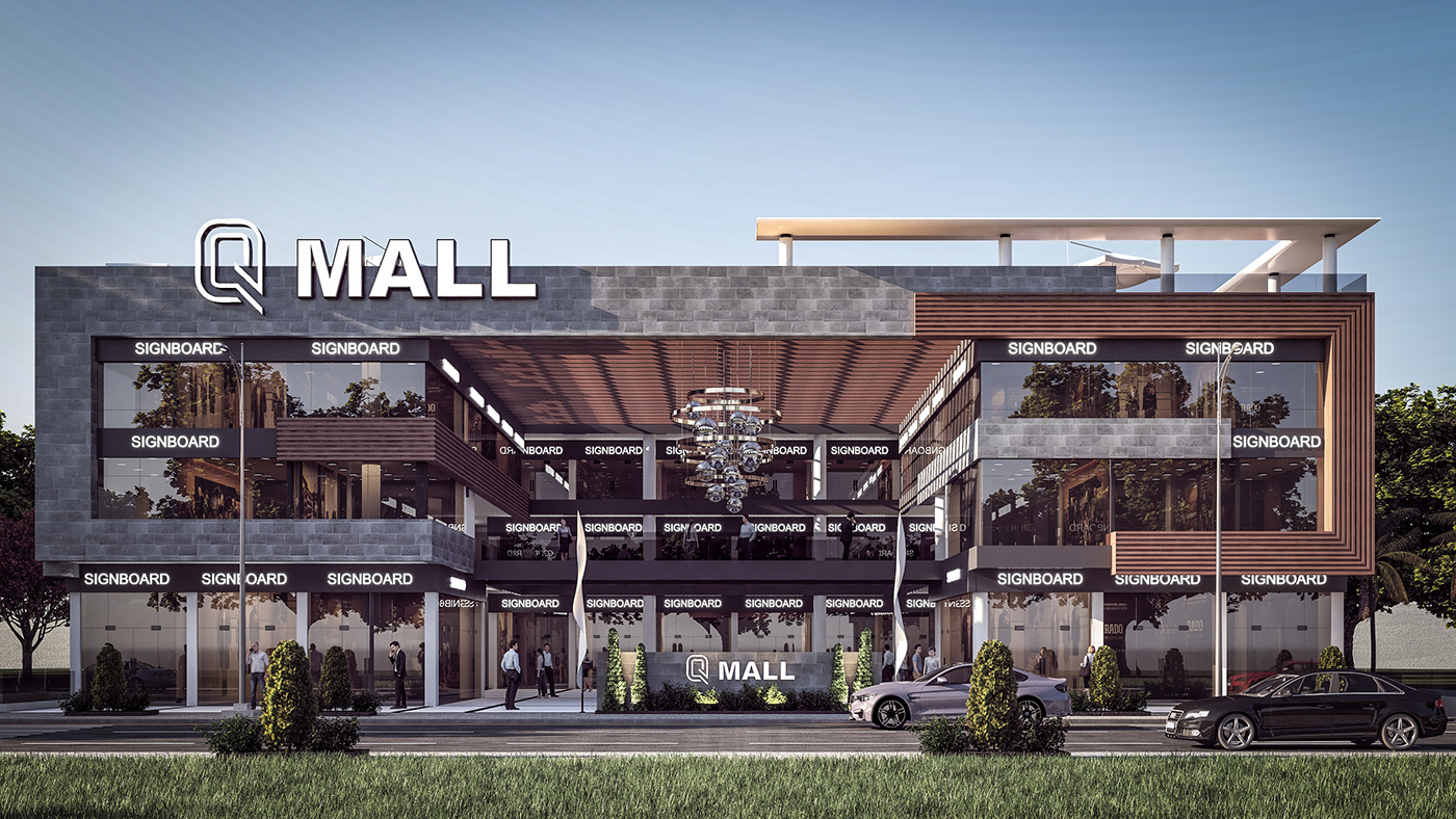 architecture Render exterior 3D modern vray 3ds max visualization mall design