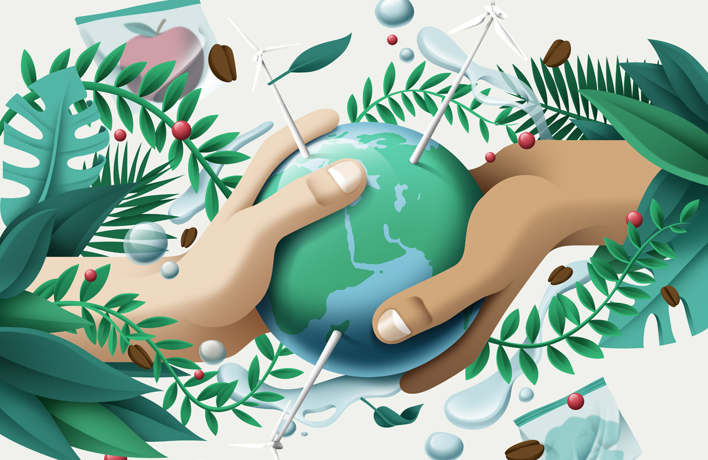 animation  brand brand identity Coffee Ecology ILLUSTRATION  report Sustainability Work 