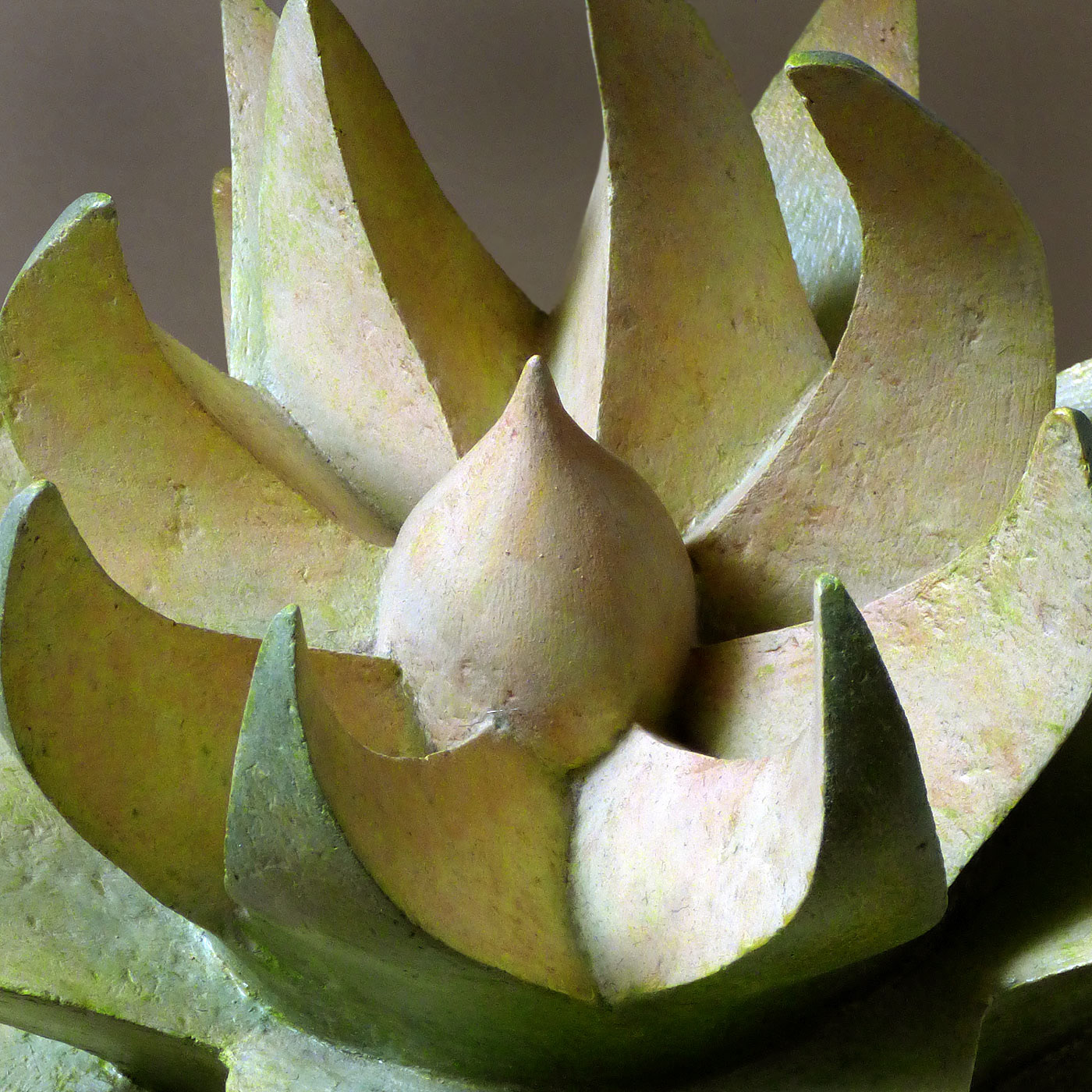 Succulents cactus green gold sculpture paper mache leaves