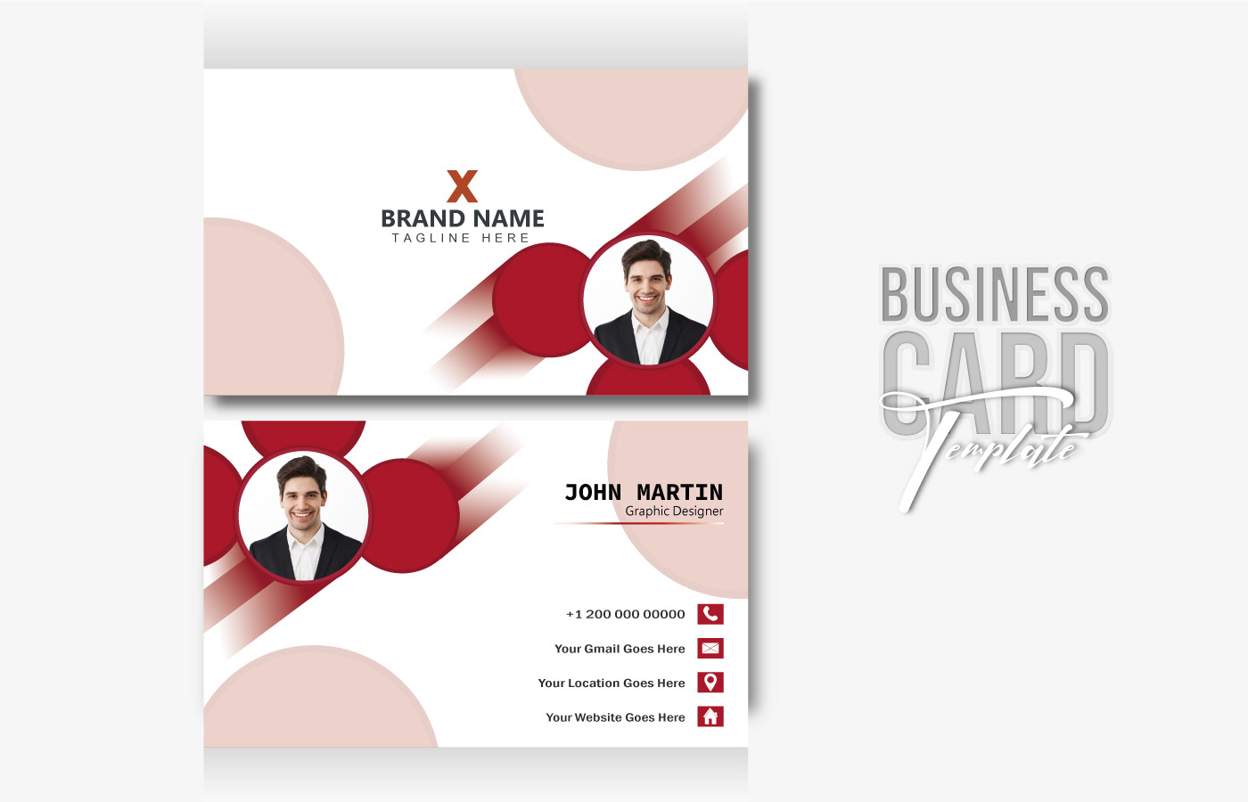 template business card personal business Office company corporate agency brand identity minima