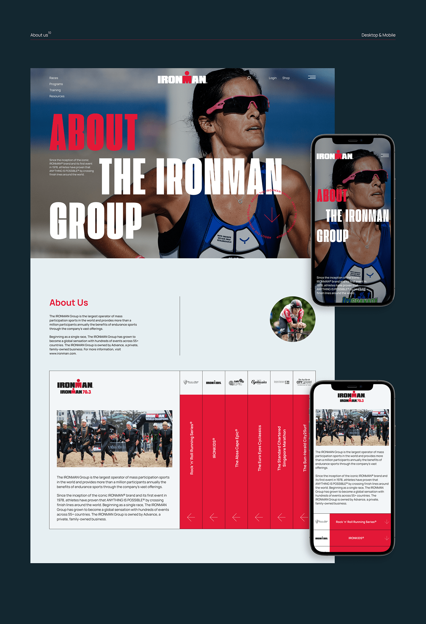 concept ironman redesign sport thriatlon UI ux Website