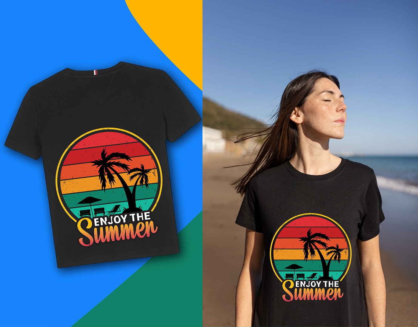 Summer T-shirt design typography   Vintage Design t-shirt Tshirt Design vector